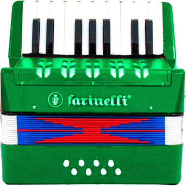 Acordeon Infantil Farinelli 8 Bajos 17 Teclas Verde, Acjrfven